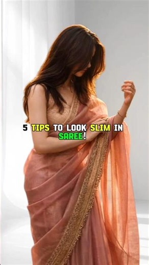 5 Tips to Look Slim in Saree! ⏳ #slim #fashion #saree