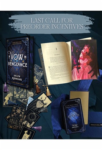 Last call 📣 Preorders end today! Don’t forget to submit your receipt for preorder incentives including for Allurial copies! Head over to my link and upload your receipt to get a vellum art print, scratch off tarot card to reveal your major arcana, and a chance to win a live tarot reading with @theoraclereadsLOVEREADS !!! If you buy from an indie bookstore you can receive all that and a randomized gold foil tarot bookmark as well! Check out participating indies at www.AVowInVengeance.com Don’t f