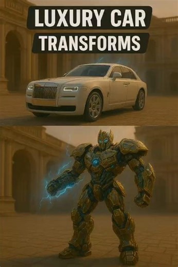 #RollsRoyce #phantom Turns Into GIANT Mech!🤖🚗 #robot #ai #futurerobots #robotics #shorts #rollsroyce