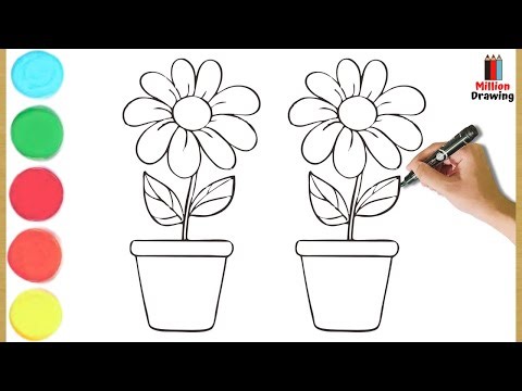 Flower Drawing | Easy Flower Drawing for Kids | Step by Step Tutorial