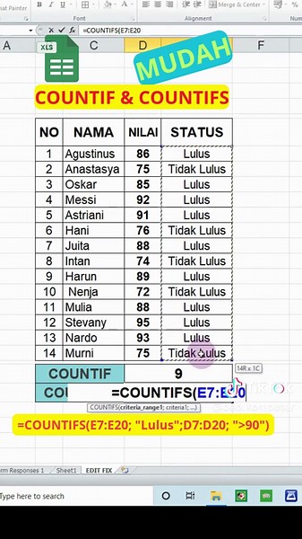 MUDAH MEMAHAMI FUNGSI🤫 COUNTIF DAN COUNTIFS 🫣- MS - EXCEL.#fyp#foryou #foryourpage#viral#trending#beranda#office2010#microsoftword#microsoftexcel #word#excel#Tipsdantrikkomputer#belajarexcel#belajarword#belajarofficepemula#dasarexcelpemula#dasarwordpemula#microsoftofficeduniakerja#rumusexceldasar#fungsiexcel#belajaroffice#creatorsearchinsights#countif #countifs #deokomputer