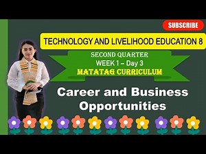 TLE 8: Q2_WEEK 1- Day 3: CAREER AND BUSINESS OPPORTUNITIES ||MATATAG CURRICULUM