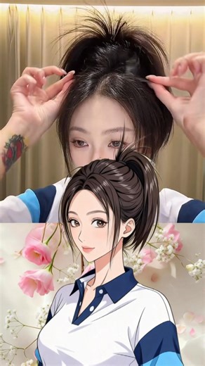 2D to 3D: High Ponytail Tutorial Inspired by Anime Characters🎀🌸#shorts