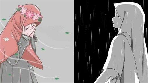 Kumpulan Gambar Kartun Muslimah Sedih dan Menangis, Lengkap Kata Bijak yang Menyentuh Hati