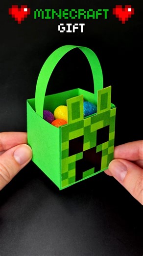DIY Minecraft Easter Creeper Gift Box Tutorial 💚 Cute Gift Idea #diy #papercraft