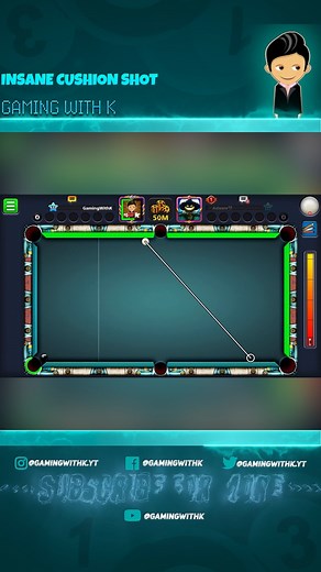 1.4K views · 46 reactions | insane 9 cushion shot in berlin 8 ball Pool#gamingwithk #8ballpool #tcushionshot | Gaming with K | Facebook
