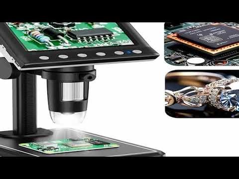 Hayve 4.3'' Digital Microscope 1600X USB Microscope 1080p Soldering Microscope with 8 LEDs