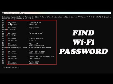 CMD Show All Wi-Fi Passwords