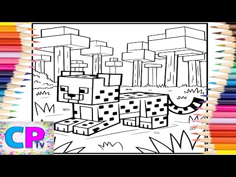 Minecraft Ocelot Jungle Hunt/PC Games/Drawing of Minecraft/Coloring Activity/Art Drawing