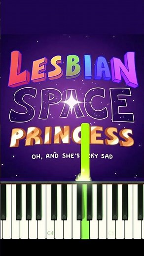 Lesbian Space Princess Opening Song On Piano! #shorts #lesbianspaceprincess #meme #cartoon