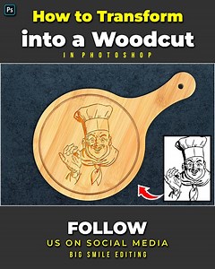 62K views · 1.3K reactions | Transform a Graphic, Text, or a Logo into a Woodcut in Photoshop #Photoshop #Photoshoptutorial #BigSmileEditing | Big Smile Editing | Facebook