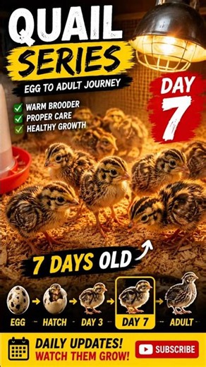 Quail Chicks Day 7 Update | Brooding & Healthy Growth #shorts #quail #brooding