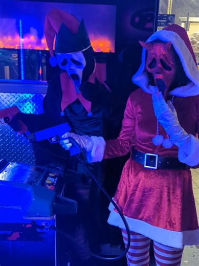 He's just cranky that Christmas is over. @Scary Cute Sam @ghostface693h @jackie rose @universitypizzaco Stay spooky my friends, SoCal Leatherface ⛓️🪚 #fyp #foryou #foryoupage #halloween #leatherface