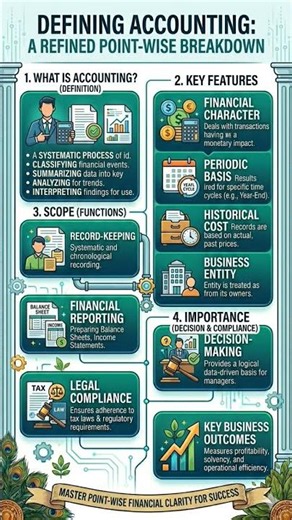Define the accounting and it's feature and scope