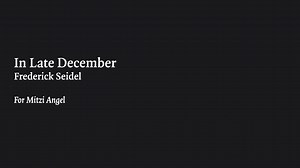 1.6K views · 34 reactions | Frederick Seidel reads ‘In Late December’, from the latest issue. Read eleven other melancholy poems about Christmas from the #LRBarchive: lrb.me/sadpoems | London Review of Books | Facebook