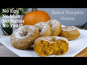 Baked Pumpkin Donuts | No Egg No Milk No Butter Cake.