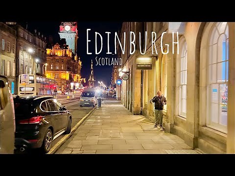 【4K/HDR】Scotland Edinburgh Night Walking Tour - Princes Street, Royal Mile