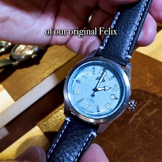 9K views · 283 reactions | The Felix is back and it's stronger and sleeker than ever. Featuring a more powerful movement, a bolder denim-textured dial, and a more vibrant dress blues color. Shop now for the ultimate style upgrade. | Stella Watch Company | Facebook