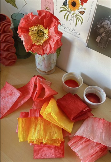 Dye Crepe Paper for Beautiful Poppy Flowers