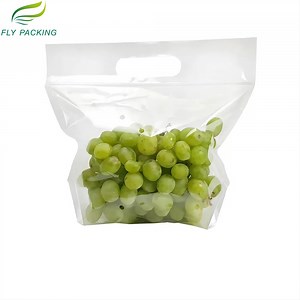 [Hot Item] Custom Print Supermarket Plastic Perforated Fresh Vegetable Fruit Grape Packaging Bag
