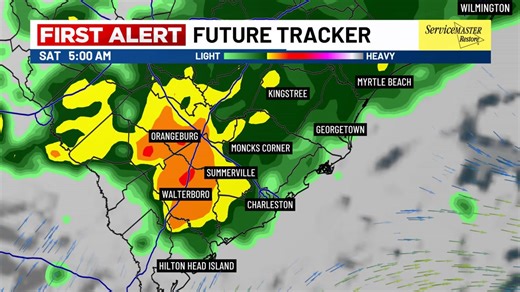 FIRST ALERT: Unsettled weather returns on Saturday as a storm system eyes the Lowcountry! Periods of rain - and perhaps a few rumbles of thunder - may begin before sunrise Saturday, and will continue through the afternoon and early evening. Severe weather appears unlikely, but an isolated strong storm cannot be ruled out south of I-26. We'll turn drier and slightly cooler on Sunday. | Live 5 Weather