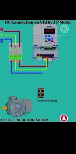 Variable frequency drive connection with Three phase Induction Motor #short #vfd #solarpower