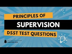 Principles of Supervision DANTES DSST Test Practice Questions