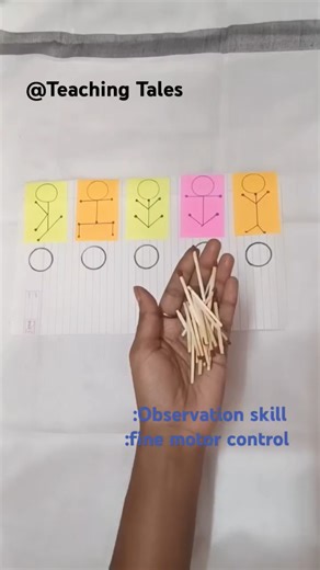 Observation activity....✨✨Matchsticks Motion Fun#teachingtales #learningthroughplay