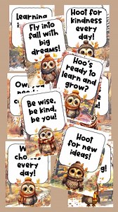 Fall Owl Motivational Posters: Classroom Decor (PDF) - Etsy UK