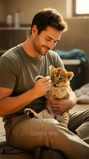 Why the Lion Roared — He Had Someone to Protect #animals #rescue #lion #zoo #shorts