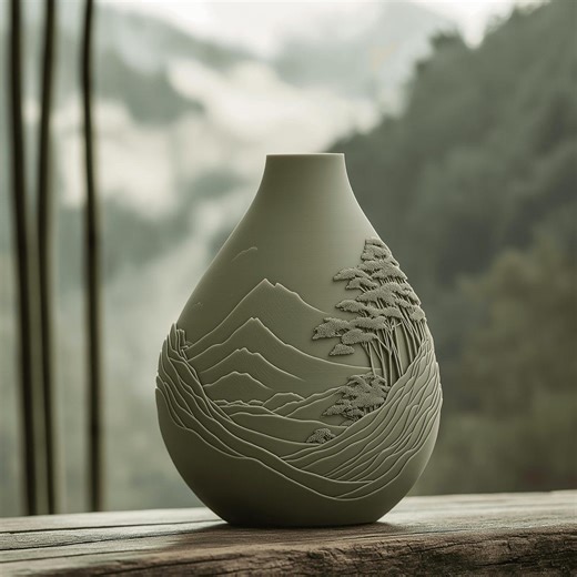 Summit Peaks Mountain Vase - Modern Nature Inspired Decor, 3d-printed Contemporary Home Accent, Farmhouse and Cabin Decor - Etsy