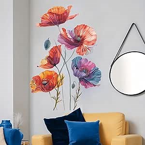 DIY Wall Decal Peeling and pasting, Detachable Mural, Vinyl Lotus, Girl Bedroom, Living Room, Bathroom Wall Art Decoration