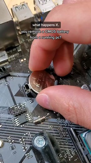 Removing a CMOS Battery from a Running PC