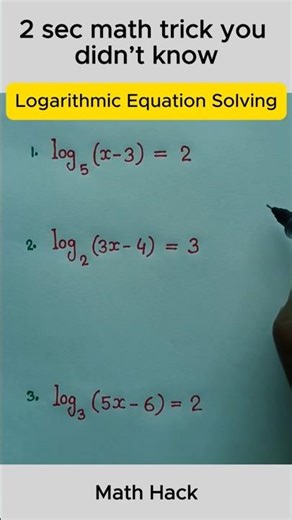 Logarithmic Equation Solving #maths #learnanewwordtoday #mathskills #knowledge #mathstricks
