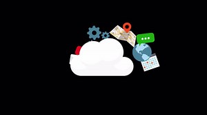 Download Cloud Storage Data Integration 2D Motion Graphics Animation On Alpha Channel for free