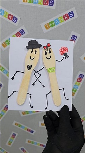 wooden spoon cute craft video ideas for pre school kids #ytshorts #diy #craftideas #art #tranding