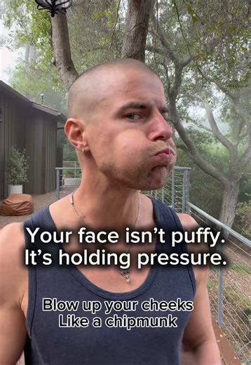 Dm me “neck” and I’ll send you the details to my face and neck follow along course This looks silly. But it’s one of the fastest ways to drain facial pressure, inflammation, and nervous system tension. Its called Chipmunk Cheeks 🐿️ Here’s what’s actually happening: • You’re creating internal pressure → then slow release • Lymph gets pumped instead of trapped • Jaw, cheeks, sinuses, and neck decompress • The nervous system gets a “we’re safe” signal This isn’t face yoga. This isn’t muscle work. 