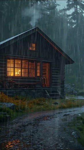 You’re safe here. ⛈️ Rainy Mountain Shelter #shorts