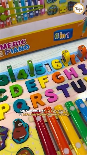 universal toys on Instagram: "Play, learn, and explore! 🎹🔤✨ The Alphanumeric Play the Piano – 6 in 1 combines music, letters, numbers, and hands-on activities in one smart learning toy. Kids can tap the keys, recognize alphabets and numbers, and build rhythm, memory, and coordination all through joyful play. A perfect blend of fun and early learning! 📦 For bulk orders, call/WhatsApp +91 90824 30744, and for more info, 🌐 visit www.universalwoodentoys.com. #LearningThroughPlay #EducationalToys
