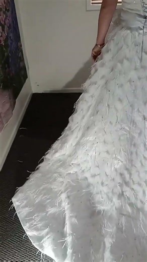 Order 614 Video 14 Feathered Wedding Dress