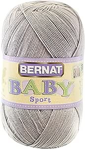 Bernat Baby Sport BB Baby Gray Yarn - 1 Pack of 12.3oz/350g - Acrylic - #3 Light - 1256 Yards - Knitting/Crochet