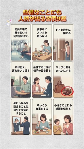 些細なことにも人柄が出る習慣9選 #人柄 #生活習慣 #大人のマナー