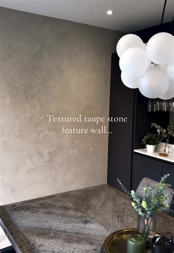 Elegant Textured Taupe Stone Feature Wall for Kitchens