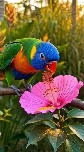 Nature’s Rainbow Parrot 🌈🐦 | Wings & Heaven