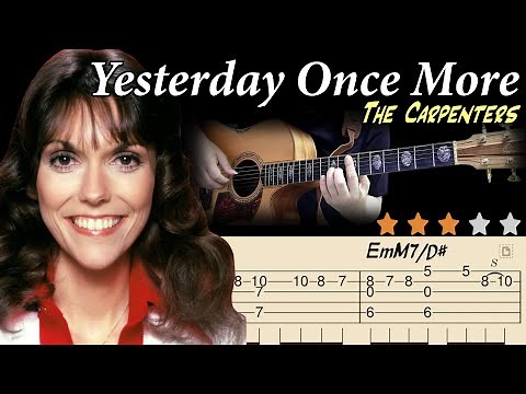 💗Yesterday Once More(Lyrics) - The Carpenters💗Acoustic Fingerstyle Guitar Tutorial - Tabs &Chords