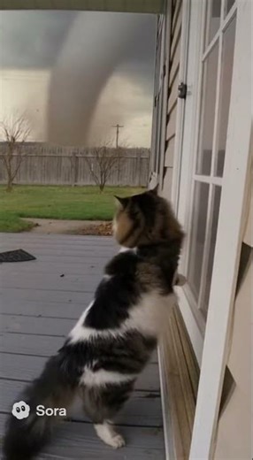 Cat gets Blown Away by Tornado 😢