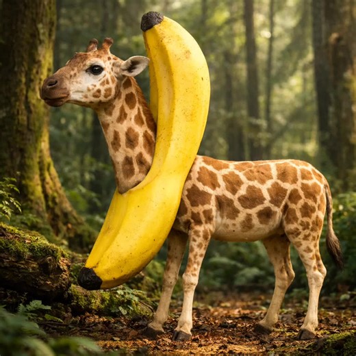 Bananini Girrafino #banana #giraffe #fyp #magical @vDev