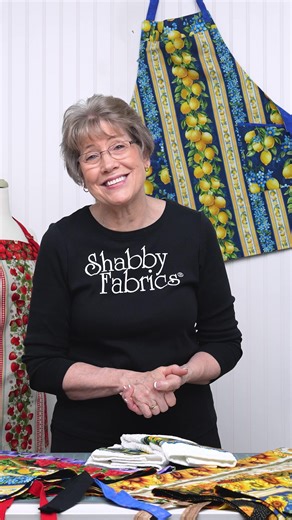 Looking for the perfect apron project? Look no further!🍋✨💙 The Border Stripe Apron is perfect for any holiday or special event! Whether for gifting or personal use, it is the perfect way to showcase your creativity and sewing skills!🧵🪡 #shabbyfabrics #sewingtok #quilttok #aprons #smallsewingproject