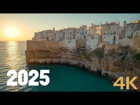 Puglia Italy 2025 🌊 | Relaxing Ocean Sounds & Stunning Seaside Houses [4K UHD]