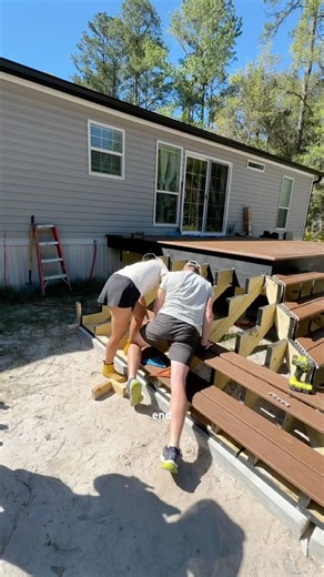 building diy stairs for the composite deck* #backyard #homemakeover #housedesign #renovationproject